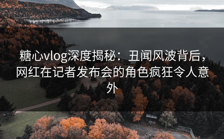 糖心vlog深度揭秘：丑闻风波背后，网红在记者发布会的角色疯狂令人意外