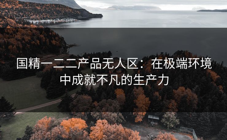 国精一二二产品无人区:在极端环境中成就不凡的生产力  第1张 国精一二二产品无人区:在极端环境中成就不凡的生产力  第1张