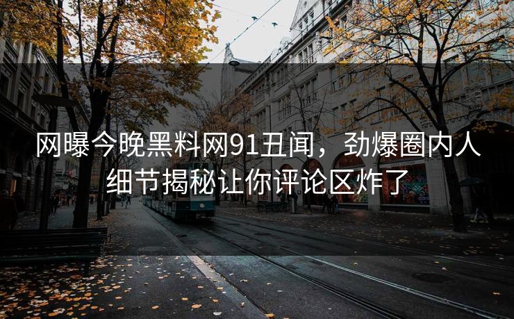 网曝今晚黑料网91丑闻，劲爆圈内人细节揭秘让你评论区炸了  第1张
