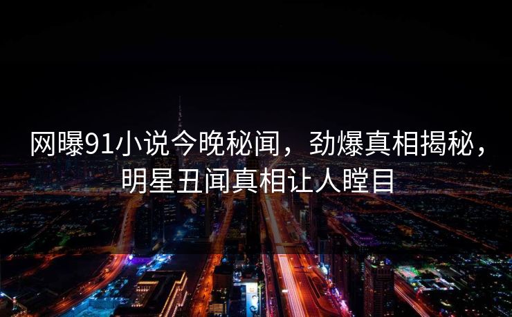 网曝91小说今晚秘闻，劲爆真相揭秘，明星丑闻真相让人瞠目  第1张