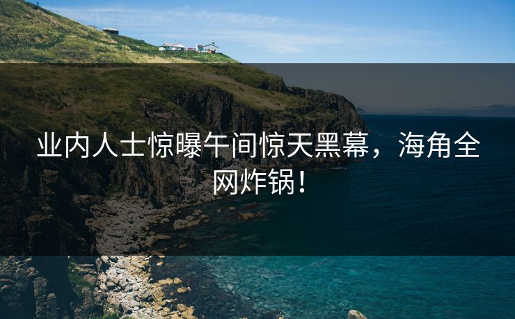业内人士惊曝午间惊天黑幕，海角全网炸锅！  第1张