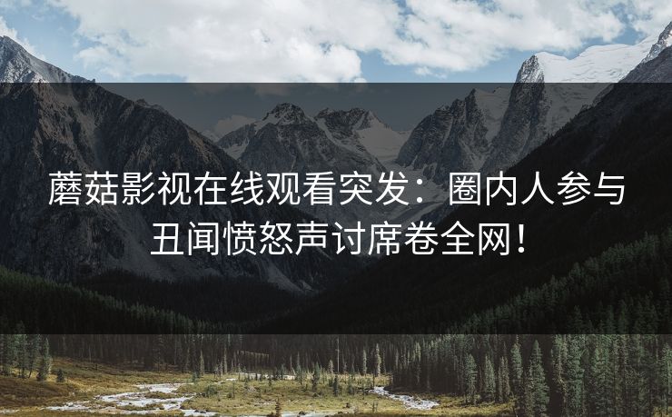 蘑菇影视在线观看突发：圈内人参与丑闻愤怒声讨席卷全网！  第1张